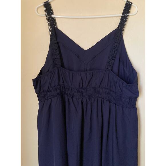 Shein Curve Women's Dress Size 4XL Dark Navy Blue Crochet Straps Sleeveless NWOT - Picture 5 of 8